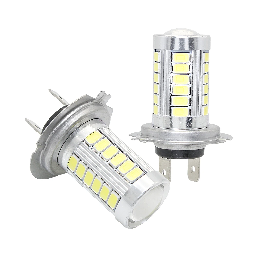 

2PCS Super Bright White H7 5630 33 SMD LED Fog Light Car Bulb DC 12V LED Headlight for Motorcycle Vehicles Headlamp Replace