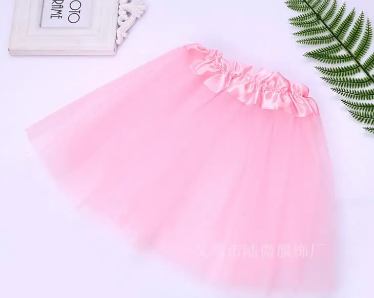 YWHUANSEN 3-слойная фатиновая праздничная одежда для девочек, платье принцессы, белая юбка-пачка для детей танцевальные летние шорты Пышная юбка Saias Menina, костюм - Цвет: Розовый