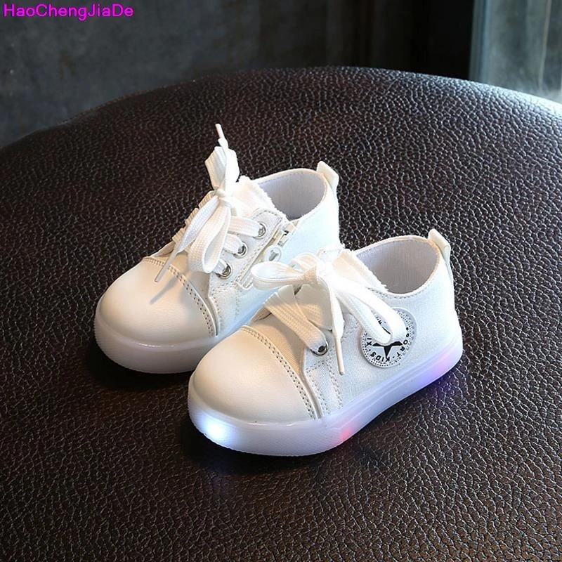 

HaoChengJiaDe Fashion Baby Sneaker Boys Girls Led Shoes Kids Running Flash Sneaker Children Footwear With Lighting Shoe EU 21-30
