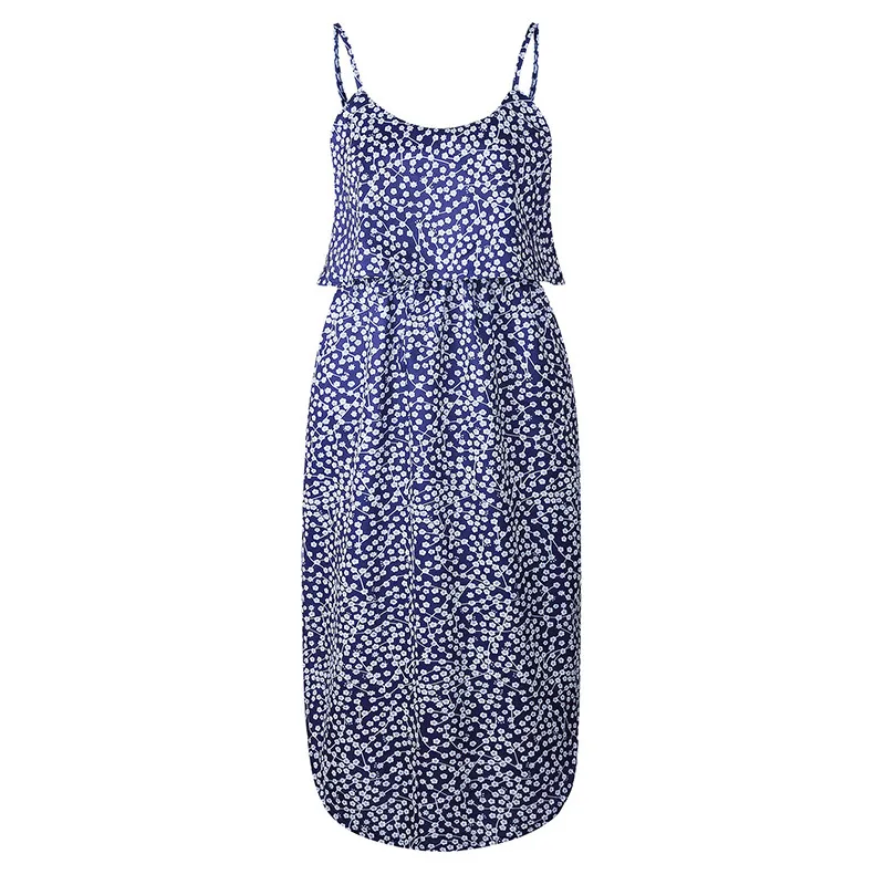 Polka Dot Long Summer Dress Sleeveless 2018 Backless Beach Dress Women Slim Sash Lace Up Split Irregular Vestidos  5