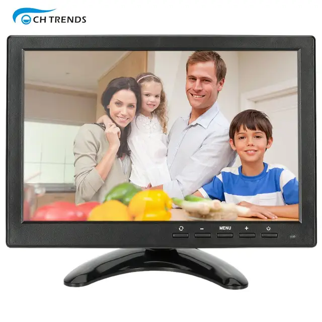 10.1” HD 1280*800 LED IPS Monitor HDMI 1080P/1080i VGA 1280*800 Video Input Built-in Speaker U disk for CCTV Security System