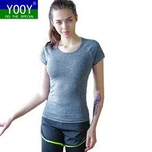 Компрессионные колготки женская рубашка для спорта и йоги дышащая для бега тренировок футболка для фитнеса быстросохнущие топы футболки с коротким рукавом