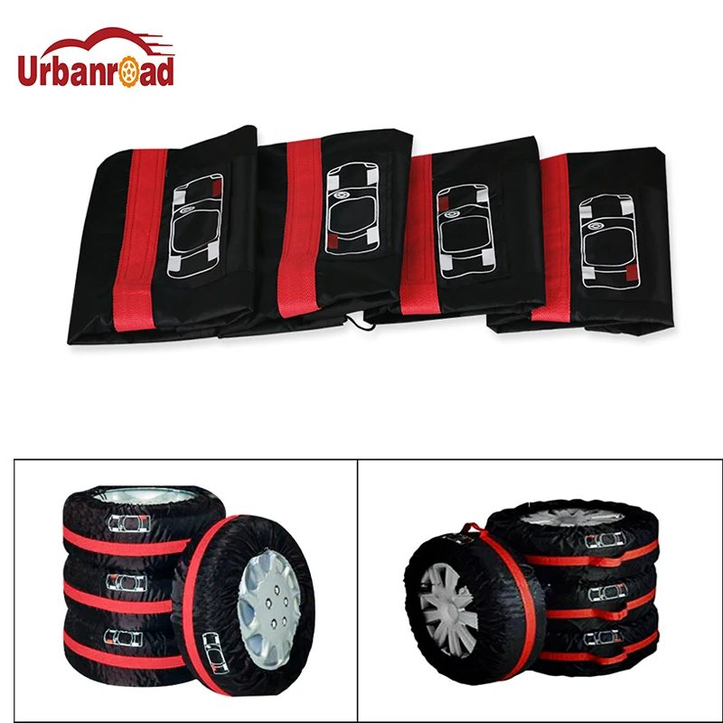 Buy Urbanroad 4Pcs Spare Tire Cover Case Polyester Car