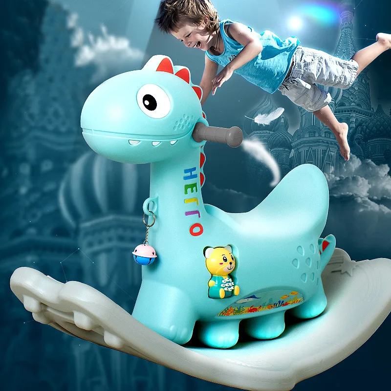 

Cute Plastic Rocking Horse Musical Indoor Game Children Rock Horse Educational Toys Gift for Children Baby Infant Kids