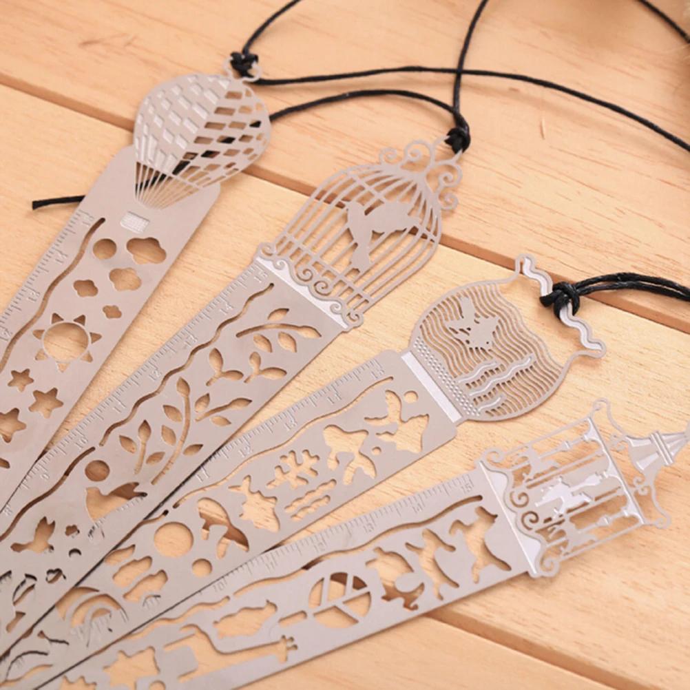 Creative Horse Birdcage Hollow Black Metal Bookmark Ruler For Student Drawing Gift School Supplies 1 Pc 4 Styles