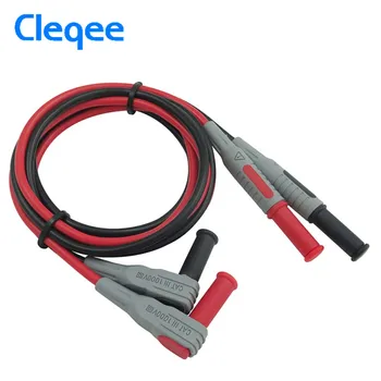 

Cleqee P1033 Multimeter Test Cable Injection Molded 4mm Banana Plug Test Line Straight to Curved Test Cable for Electric Testing