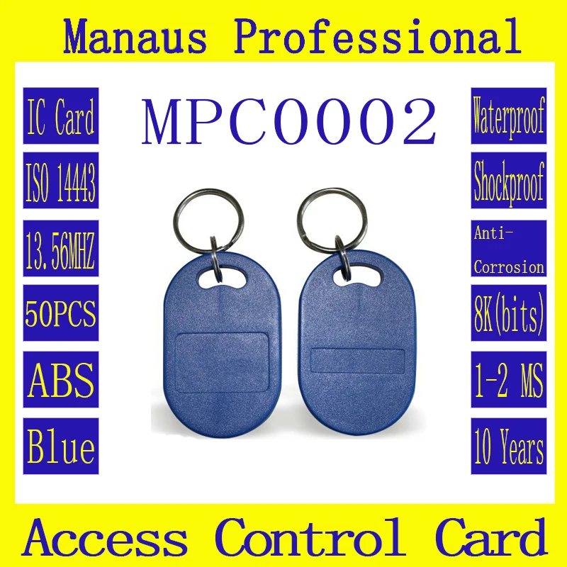 

High Quality 50PCS RFID Tags 13.56 MHZ Contactless IC Card High Frequency Access Control Attendance Keychain Cards Wholesale C2b