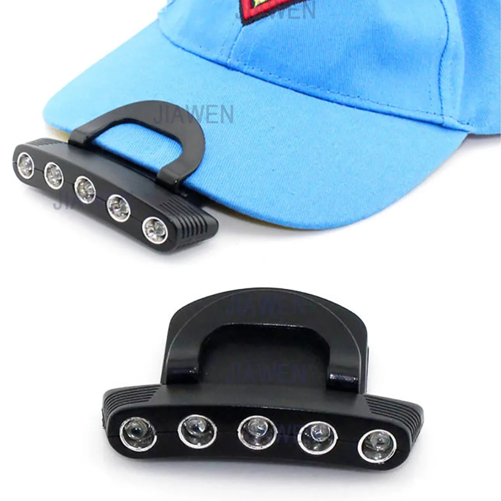 

Adjustable Angle clip cap lamp on the 5 LED Fishing bait cap lamp CR2032 battery