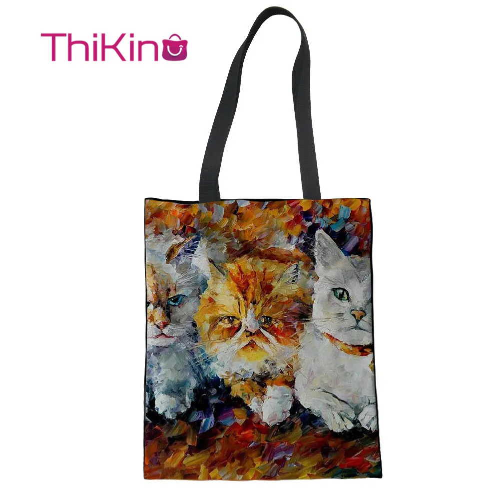 

Thikin Hot Oil Painting Art source life Canvas Bag Women Shopping Handbags Fashion Portable Bag for Girl Women Bags Designer