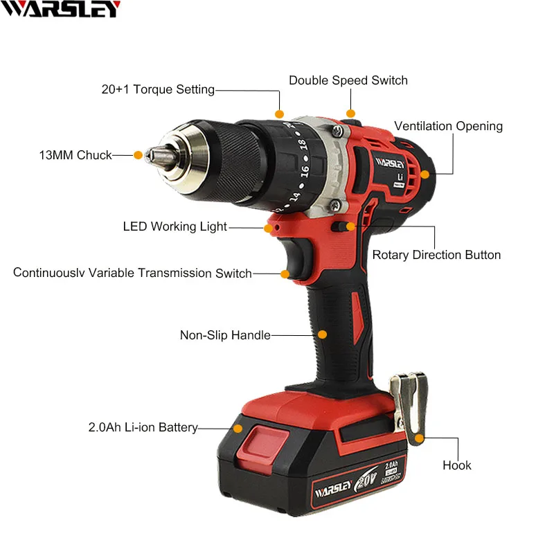 Стиль 20 в электрическая отвертка Ударная дрель домашний DIY Электроинструмент литий-ионный аккумулятор электрическая дрель мини аккумуляторная дрель+ тканая сумка