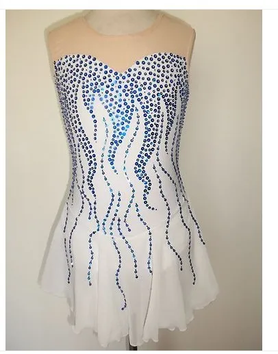 

Free shippingwhitebaton twirling ice skating dance majorette outfitSD354