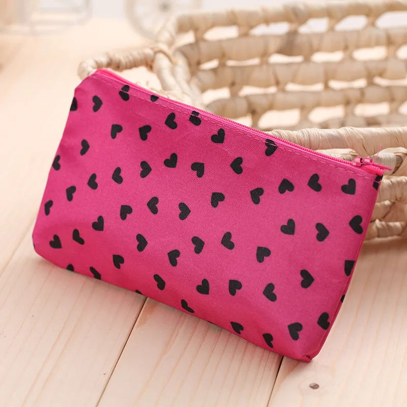 Карман для мобильного телефона с узором в виде сердца, Женская Мини косметичка, сумка для макияжа, многофункциональные сумки для путешествий, принадлежности для женщин, косметичка - Цвет: Pink