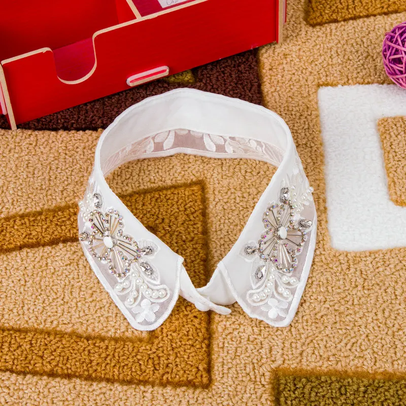 Pearls Rhinestone detachable shirt Sweater Fake Collar Women Decorative