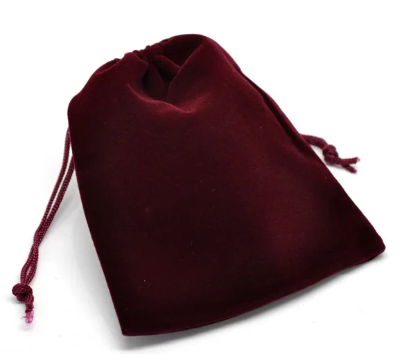 Бархатные мешки Velveteen прямоугольные темно-красные 12 см x 10 (4 6/8 дюйма x3 7/8 дюйма) 2
