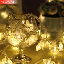 3-5 м 20-50leds Праздничные огни Хрустальная корона светодиодная гирлянда на батарейках Рождество Свадьба KTV вечерние Сказочный Декор DA