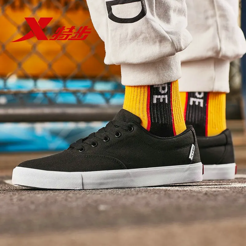 881118109250 xtep women's canvas shoes 2019 spring new simple non-slip shoes lovers casual canvas Skateboarding shoes