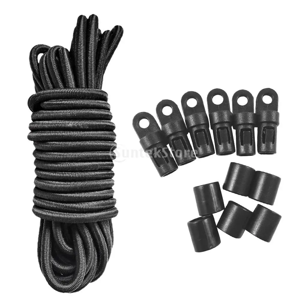 4mm x 10 Meters Strong Elastic Bungee Rope Tie Down Stretch Band with