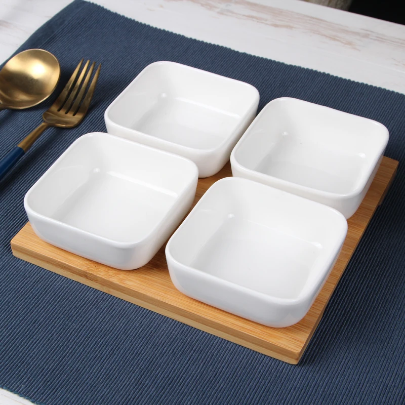 

Creative ceramic square Snack kimchi dish Dried fruit salad bowl Sauce dish Sugar & Creamer Pots Tableware Spice jar