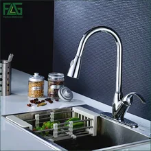 Flg смеситель для кухни все вокруг повернуть поворотный 2-Функция воды на выходе бортике одно отверстие с 3 отверстие крышки пластины ВОДЫ t