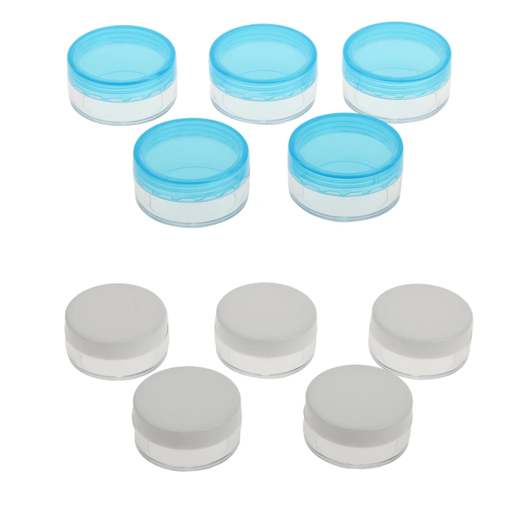 10PCS Cosmetic Sample Empty Container, Round Pot Screw Cap Lid, Tiny 3g/10g Bottle for Make Up/Eye Shadow/Nails/Powder/Jewelry