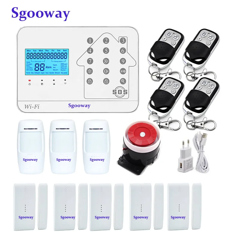 Sgooway новая wifi GSM PSTN сигнализация для домашней сигнализации с ip-камерой Поддержка iOS/Android APP управление - Цвет: Kit G