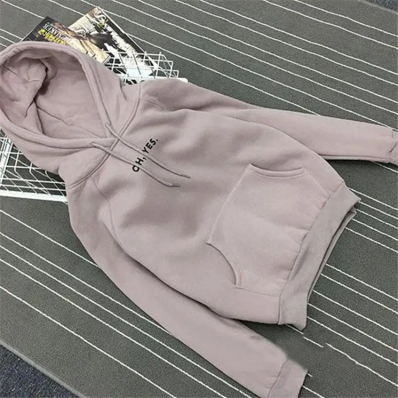ZuoLunOuBa Autumn Winter Fashion Women Fleece Thickening Long sleeve Sweater Letter Oh Yes Harajuku Loose Pullover Size S-XXL ZuoLunOuBa Autumn Winter Fashion Women Fleece Thickening Long sleeve Sweater Letter Oh Yes Harajuku Loose Pullover Size S-XXL