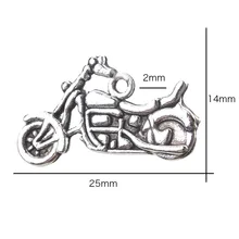 10 шт./лот мотоциклетные Подвески Серебро винтажные изделия ручной работы для Аксессуары для ювелирных изделий ручной работы ожерелья Подвески ремесла поиск 25*14 мм