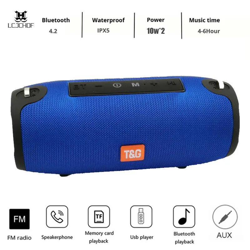 Bluetooth Колонка Беспроводная портативная с сабвуфером 20 Вт fm радио|Портативные