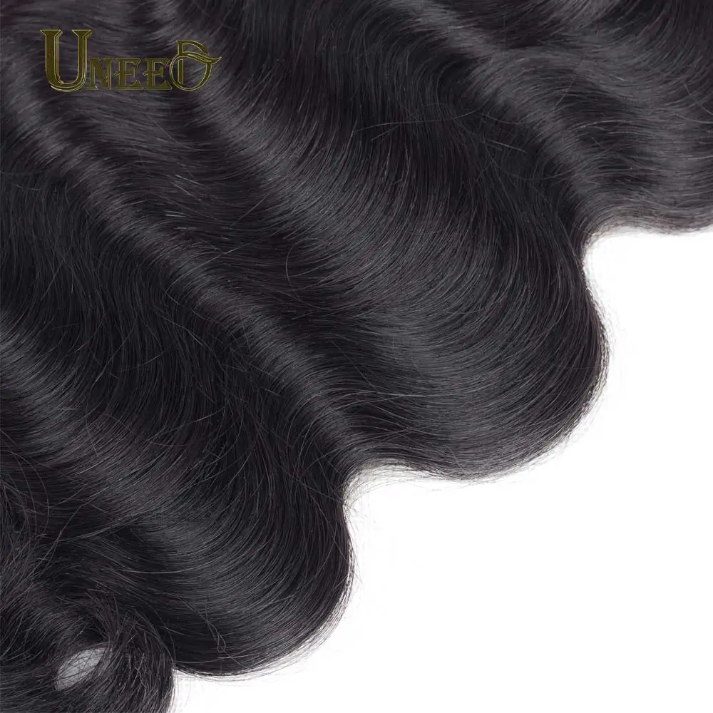 Uneed Hair Malaysian Body Wave Hair Bundles 3Pcs/Lot 100% Human Hair Weaving Remy Hair Extensions Natural Black Color 8-26inch