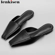 Женские Классические шлепанцы Lenkisen вечерние мюли ручной работы