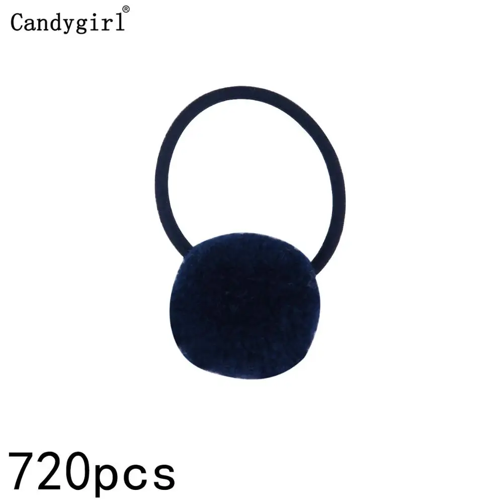 720 шт., женские держатели для конского хвоста, плюшевые шариковые Кольца для волос, эластичные резинки для волос, аксессуары для галстуков, резинка, Beaddress - Цвет: Navy Blue Hair Rope
