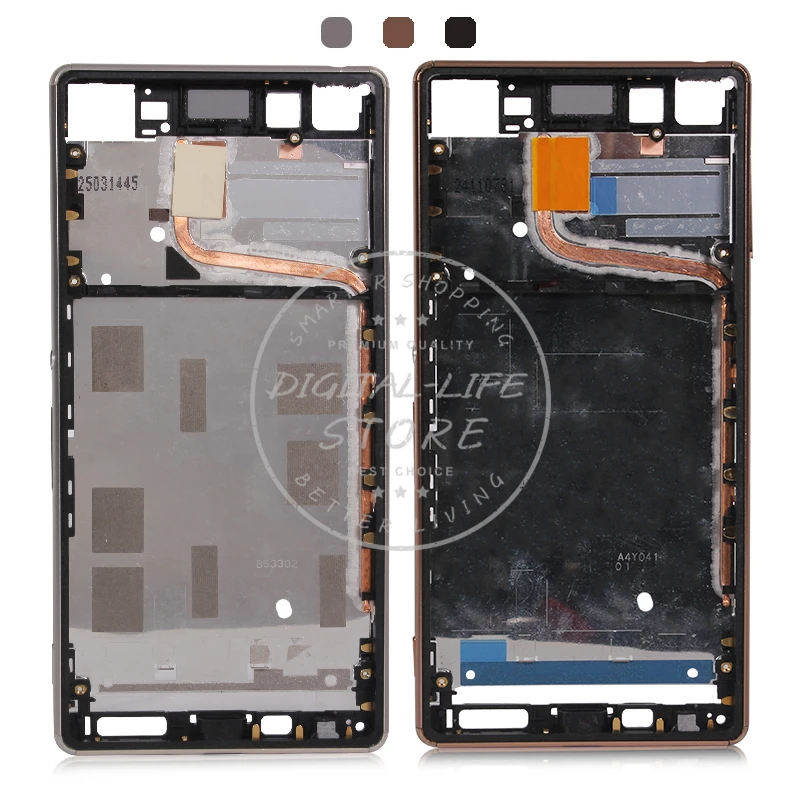 

Middle Frame for Sony Xperia Z4 Z3 Plus E6553 Single Card Frame Bezel LCD Housing Mid Faceplate + Side Button + Dust Plug Cover