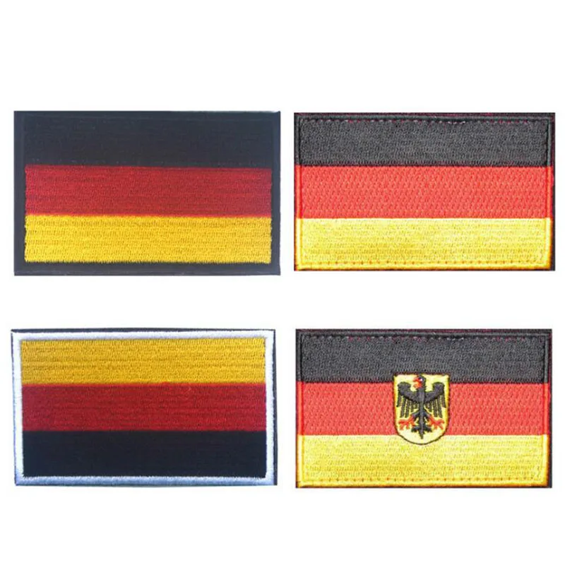 GERMAN//EAGLE FLAG Iron On Embroidered Patch German Flag 3 1//2/"