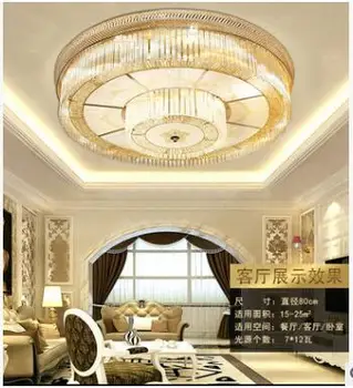 

Modern new LED ceiling lamp crystal round restaurant living room hall lighting