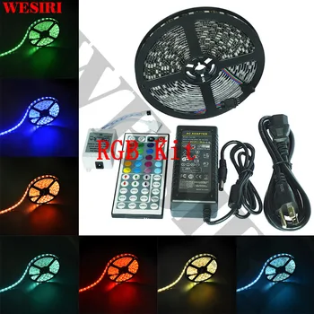 

WESIRI LED Light Strip Kit 5050 RGB LED Strip 16.4Ft/5M 300 LEDs with Remote Controller and Power Supply for Decorative Lighting