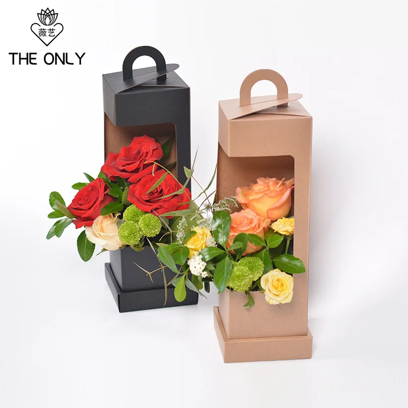 

11*11*40cm 5pcs/lot Paperboard Gift Box DIY Valentine's Day Flower Wrapping Box Gift Packing Bouquet Florist Supplies