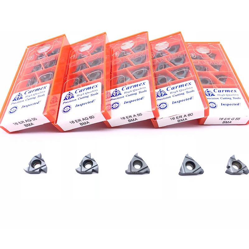 

10pcs 16ER AG60 BMA Carmex 16ER AG55 CNC External thread carbide inserts Processing stainless steel and steel
