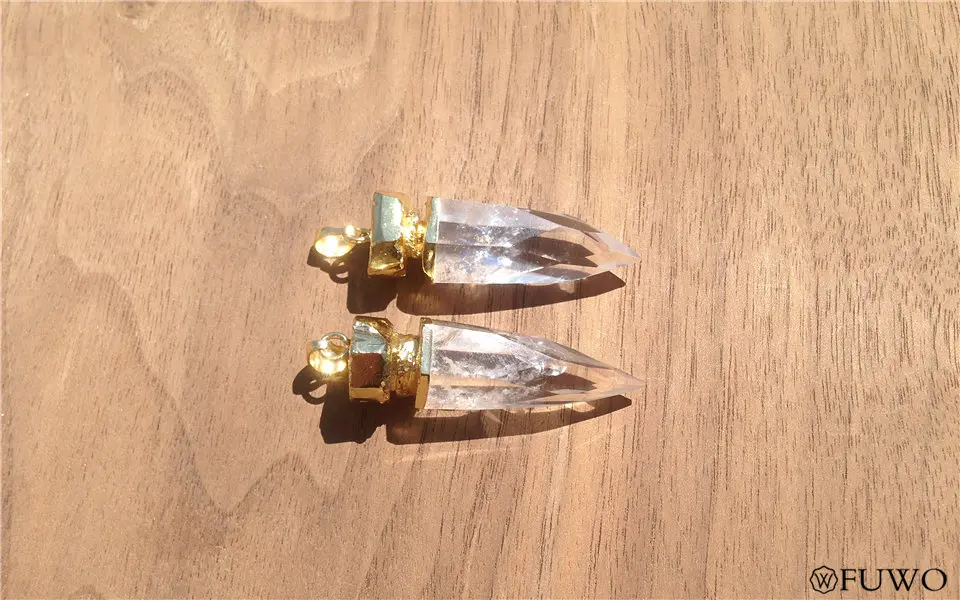 natural crystal spike pendant 9