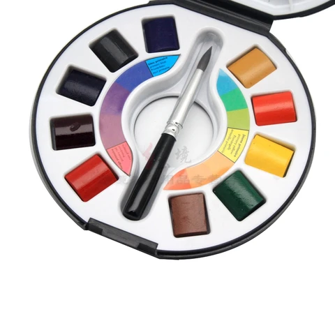 Pintura em Aquarela Bloco de Cores Topo Artista Sennelier Raphael 10 Preto Caixa Viagem Exclusivo Limited10 Metade Panelas And1 Escova Mel