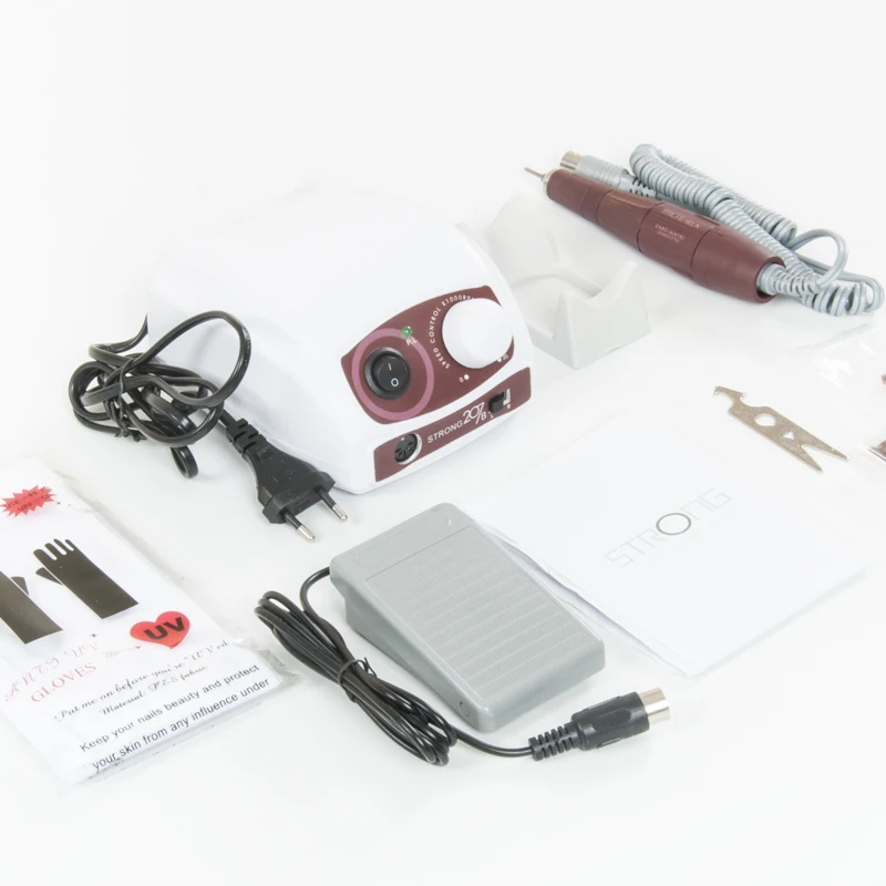 

35K 40K STRONG 210 102L Micromotor Handpiece & STRONG 207B Control Box Electric Nail Drill Machine Manicure Drills Art Equipment