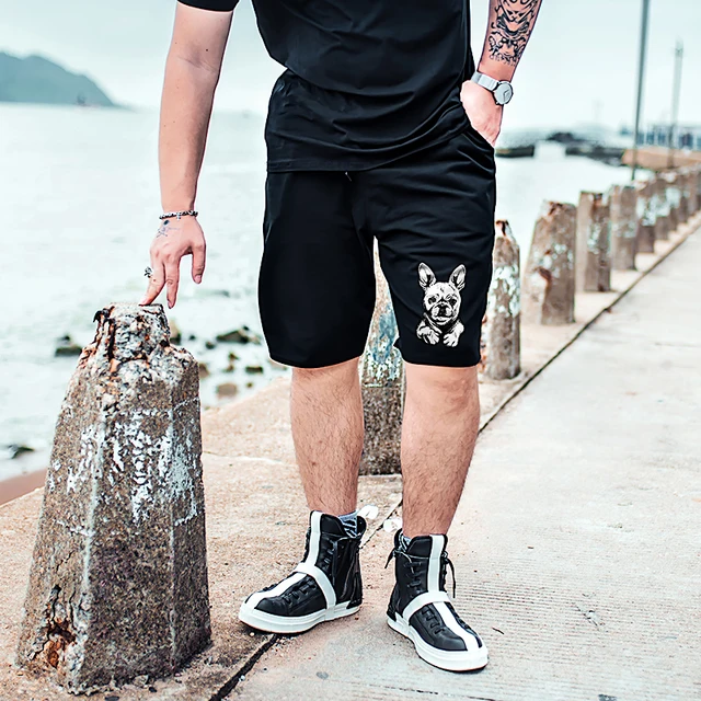 Big Plus size 7XL  Male Beach cotton Men’s Sweatpants Short Pants  Drawstring Shorts Harem Trousers Loose relax fit black