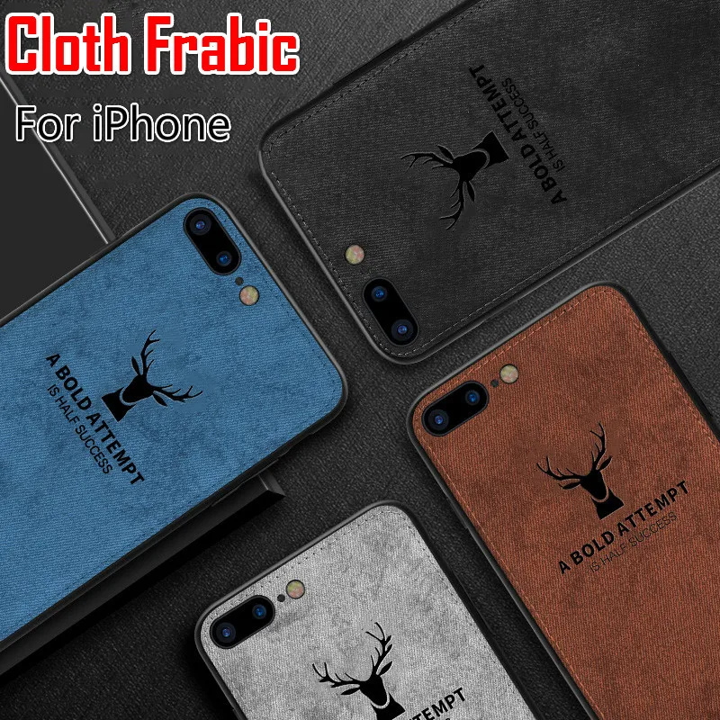 

Luxury Christmas Deer Cloth Phone Cases For iphone 7 8 6 6S Plus Ultra Thin Soft Silicone Cover For iphone X XS Max XR New Capa