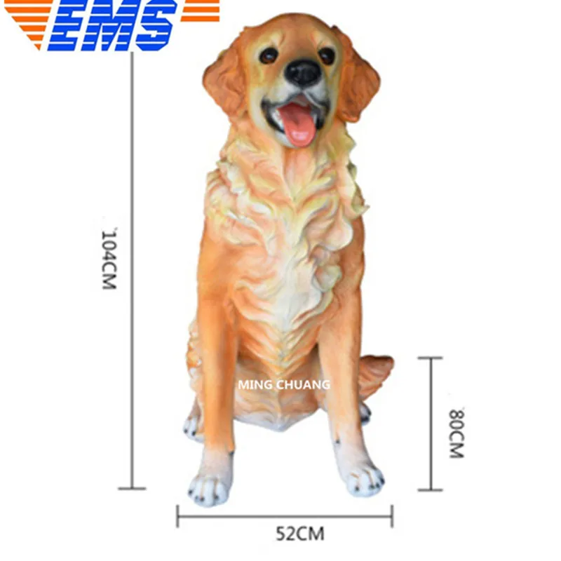 40 "милый щенок золотой ретривер статуя собаки среднего размера полная длина портрет Смола 104 см фигурка Коллекционная модель игрушки J442