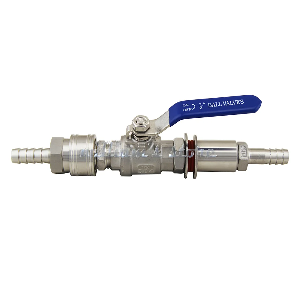 Homebrew Weldless Kettle Valve Kit 1/2 BSP with Quick Disconnect