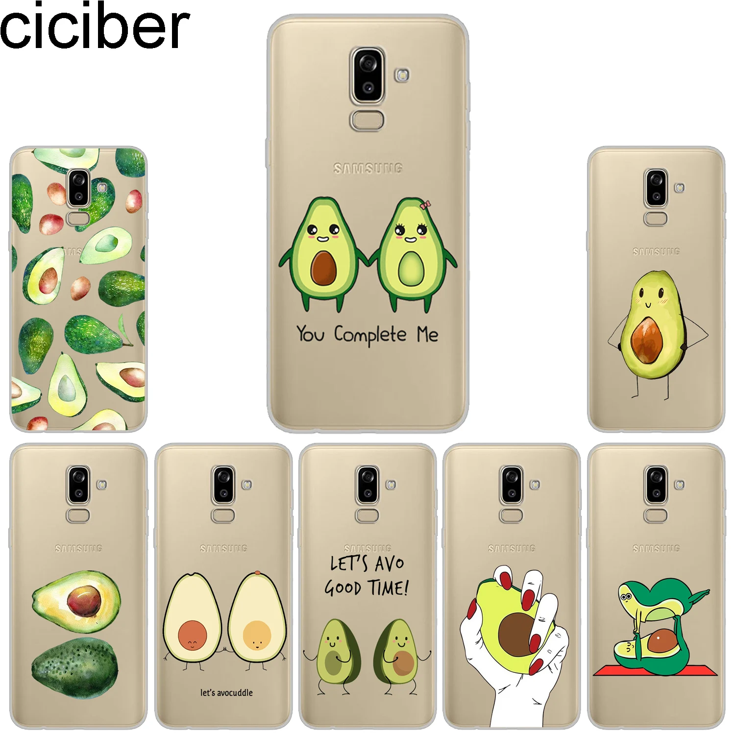 

ciciber Phone Case for Samsung Galaxy J5 J6 J7 J8 Soft Cover for Samsung J4 J3 J2 J1 Prime Core Plus 2016 2017 2018 Avocado