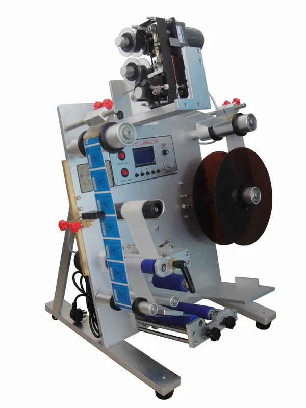 US $1.100.00 110V220V vertical adhesive sticker labeling machine manual label machine with date printing machine