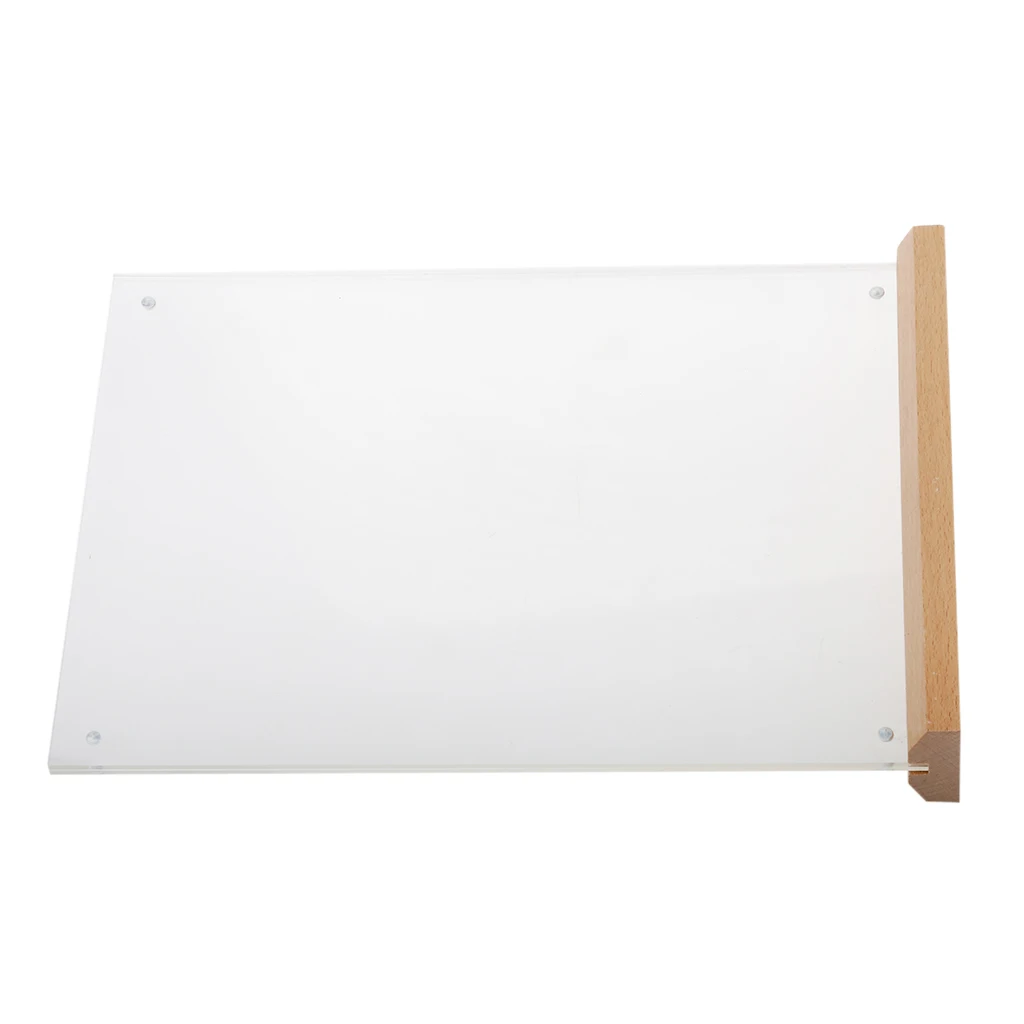 Acrylic Table Tent Frame Tabletop Photo Frame Menu Holder with Wood Base A6/A5/A4