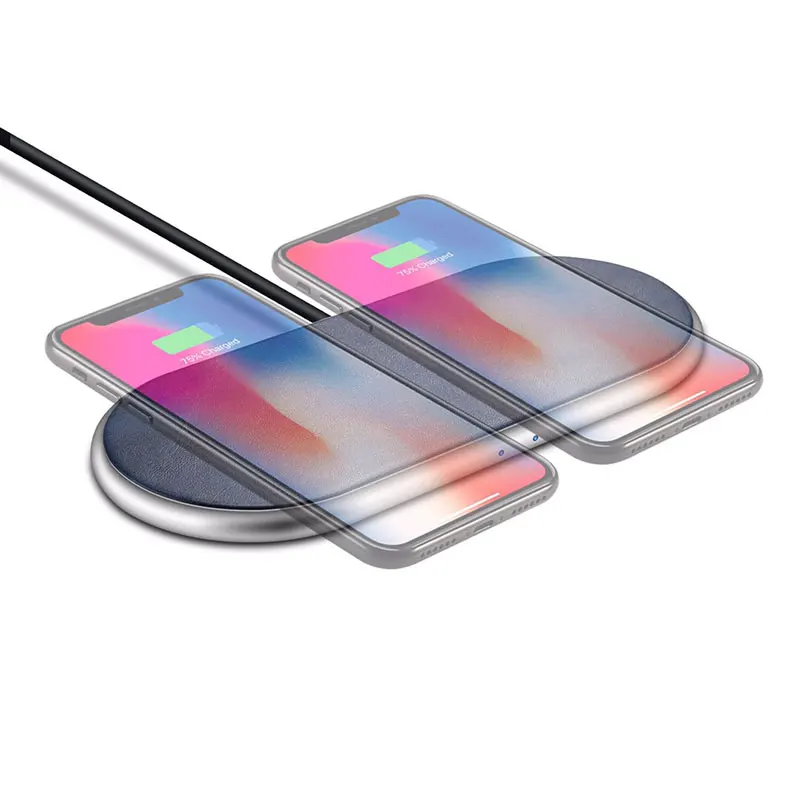 

Ascromy Dual Wireless Charger 2 in 1 Qi Induction Charging Pad for iPhone X 8 Plus Samsung Galaxy S9 S8 Note 8 Stand Accessories