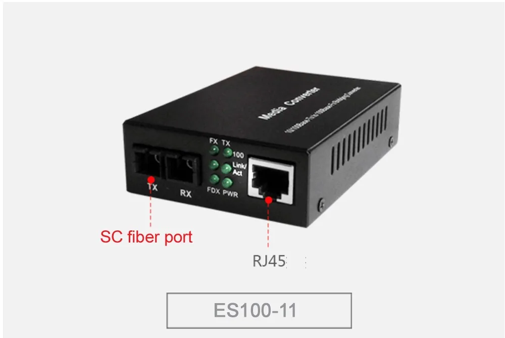 GF1100S 10/100 м Одномодовый волоконно-оптический 1 порт rj45 Ethernet медиа-конвертер