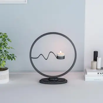 

Hot Selling Geometric Candlestick Wedding Candle Holders Fashion Romantic Dining Table Home Decoration Handmade Candle Holder